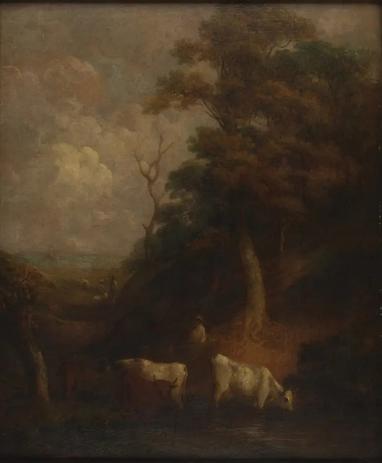 Paysage avec du bétail et un étang - Thomas Gainsborough - Alpha Reproduction