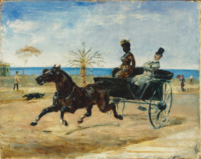 Anne Justine Angèle Delva di Dalmarie alla guida di un cabriolet - Henri de Toulouse-Lautrec