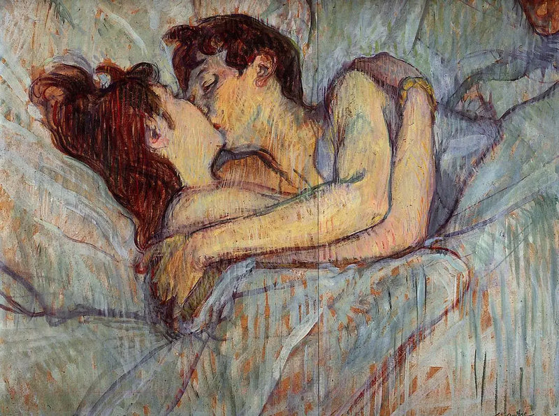 Nel letto, il bacio - Henri de Toulouse-Lautrec