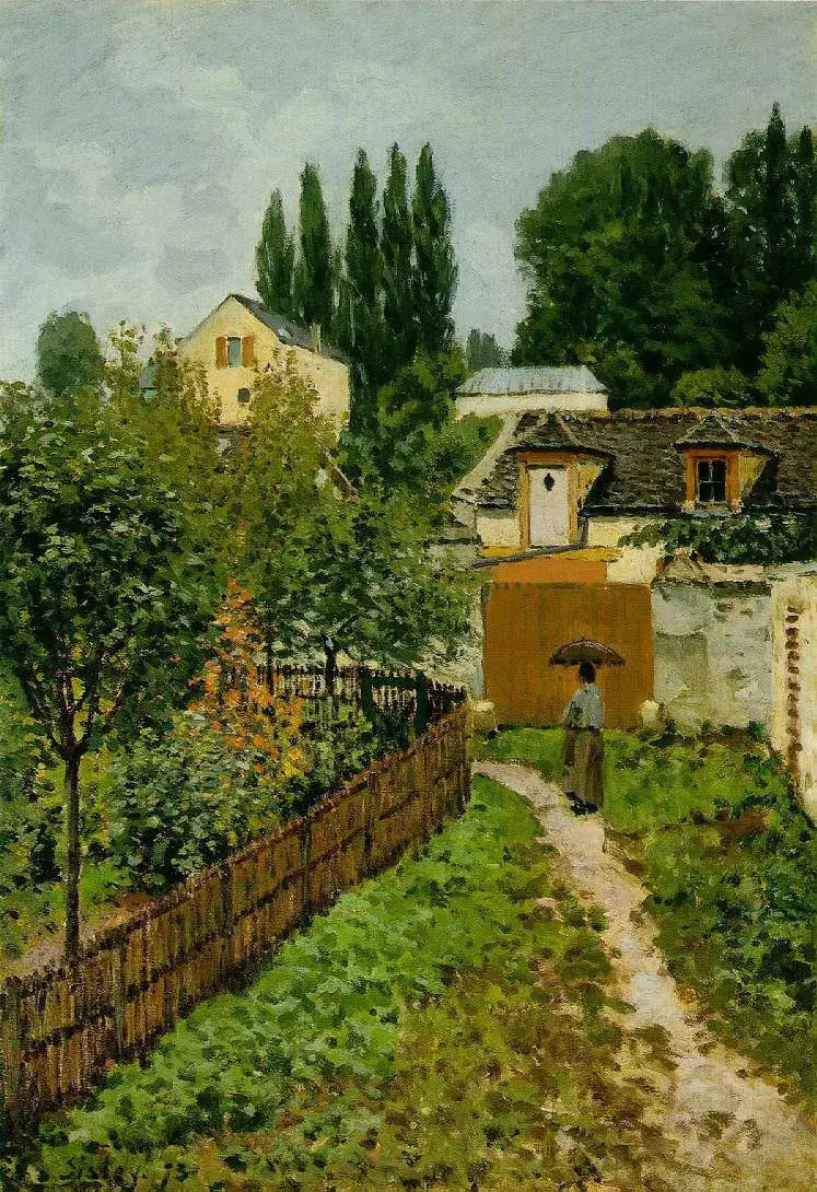 Reproduction du tableau « Un jardin à Louveciennes - Alfred Sisley » par Alpha Reproduction en peinture à l’huile