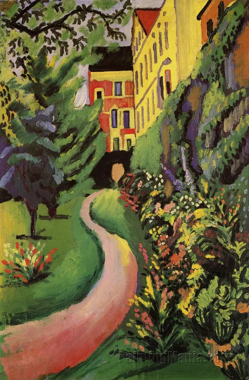 Il nostro giardino con i suoi bordi fioriti - August Macke