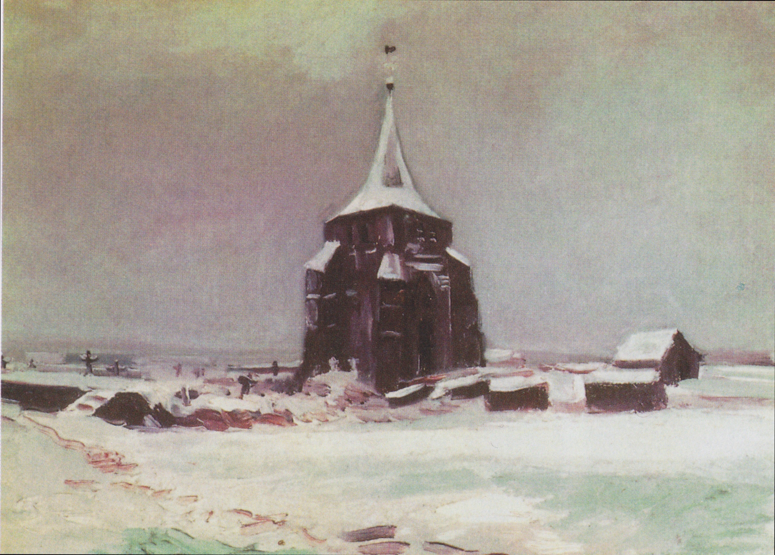 Reproduction du tableau « La vieille tour du cimetière de Nuenen sous la neige - Vincent van Gogh » par Alpha Reproduction en peinture à l’huile