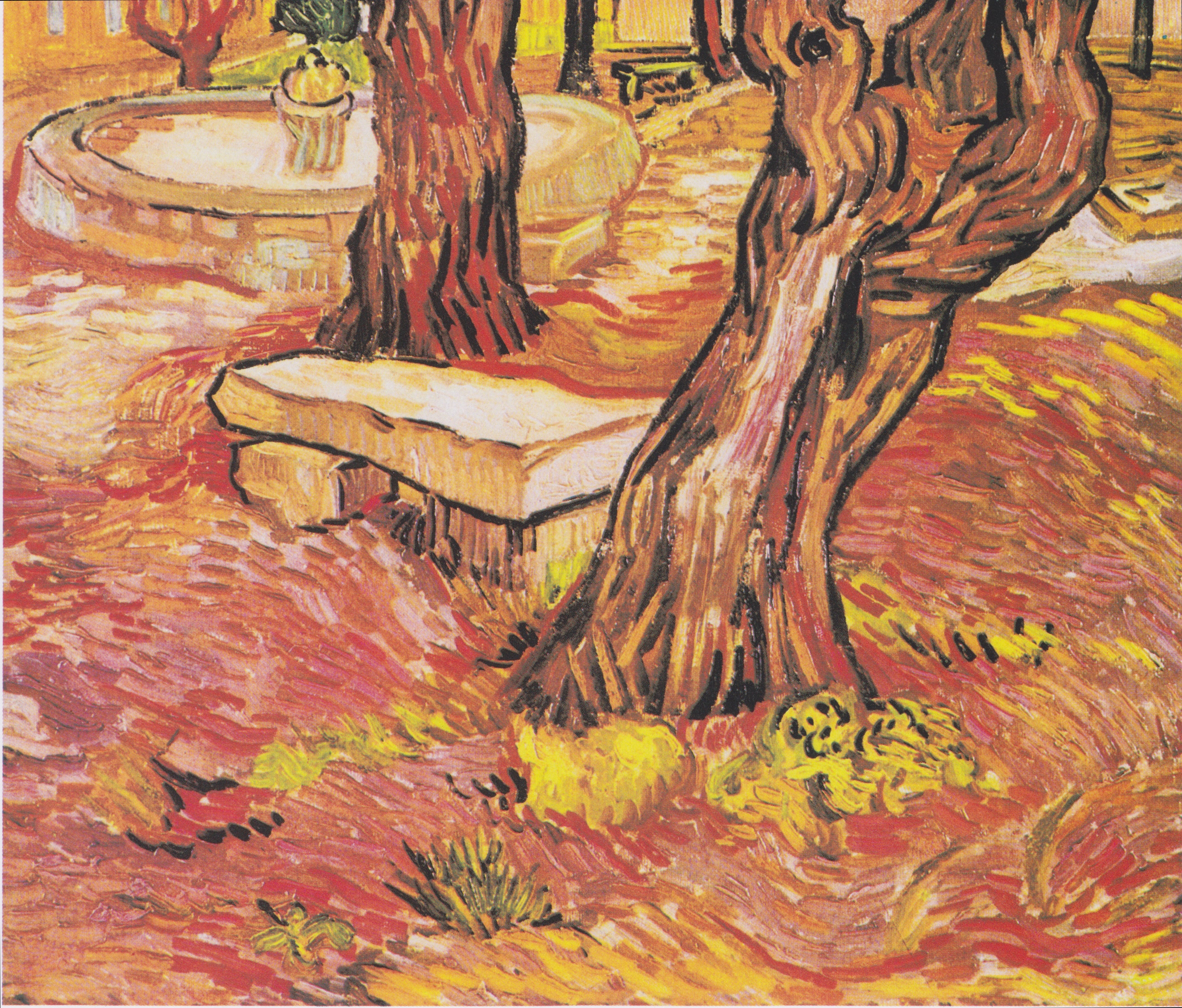 Reproduction du tableau « Le banc de pierre dans le jardin de l'hôpital Saint-Paul - Vincent van Gogh » par Alpha Reproduction en peinture à l’huile