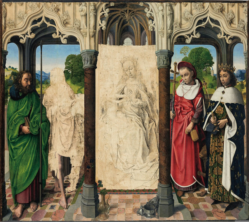 Vergine con il Bambino con santi - Hugo van der Goes