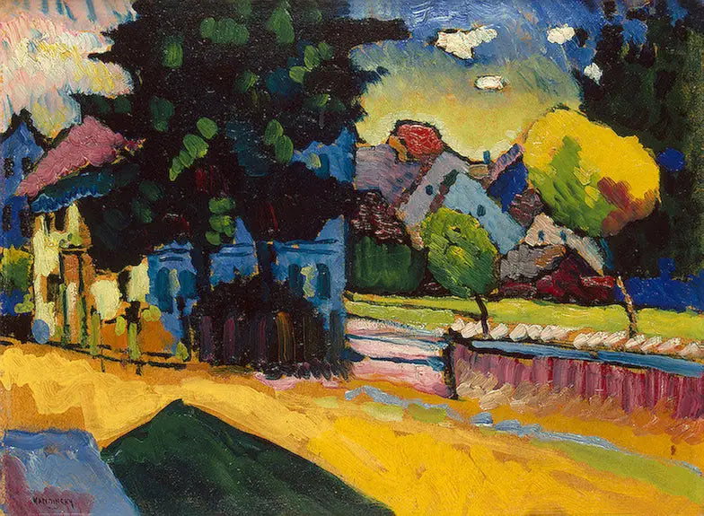 Reproduction du tableau « Vue de Murnau - Vassily Kandinsky » par Alpha Reproduction en peinture à l’huile