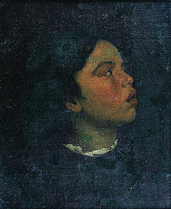 Étude de la tête d'une fille - Victor Meirelles