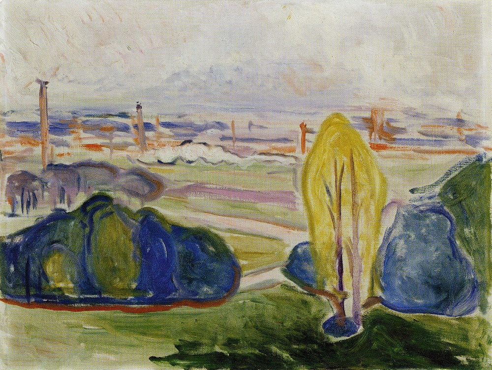 Reproduction du tableau « Vue au-delà de Chemnitzal - Edvard Munch » par Alpha Reproduction en peinture à l’huile