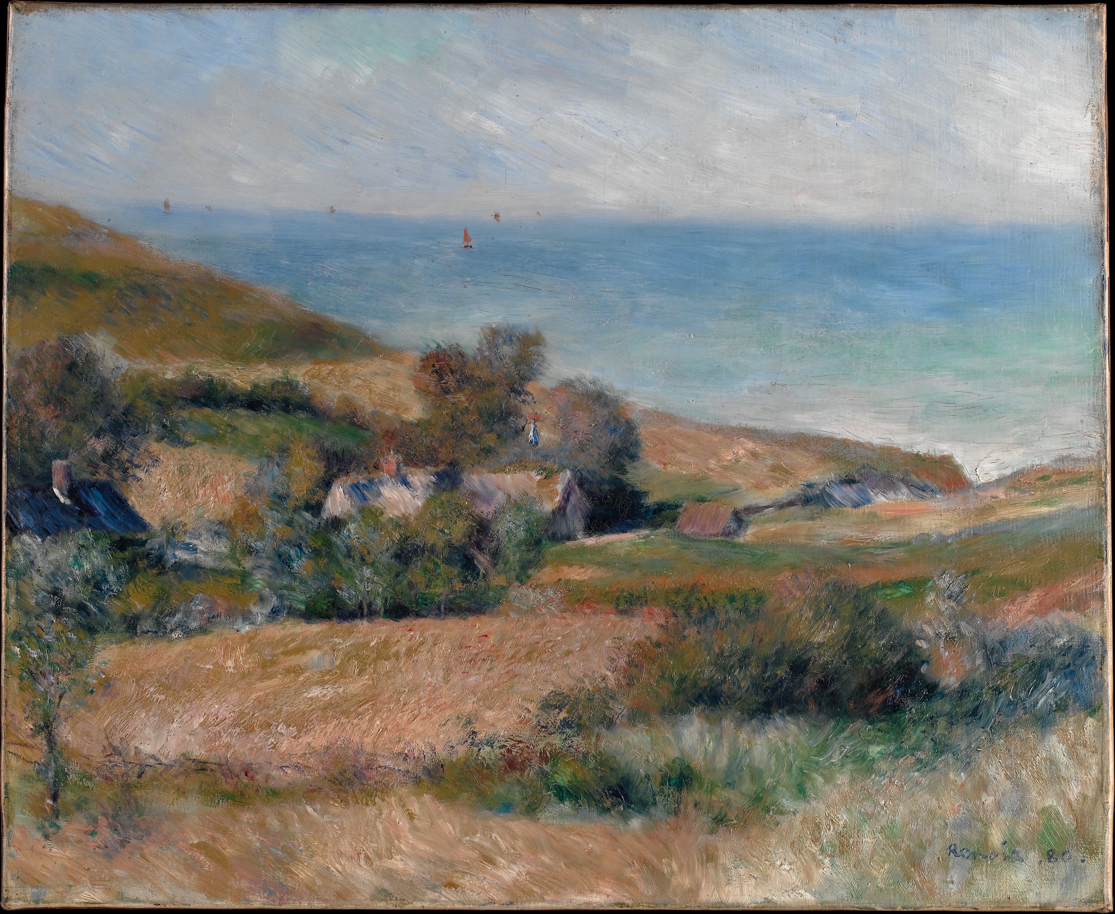 Reproduction du tableau « Vue de la côte près de Wargemont en Normandie - Pierre-Auguste Renoir » par Alpha Reproduction en peinture à l’huile