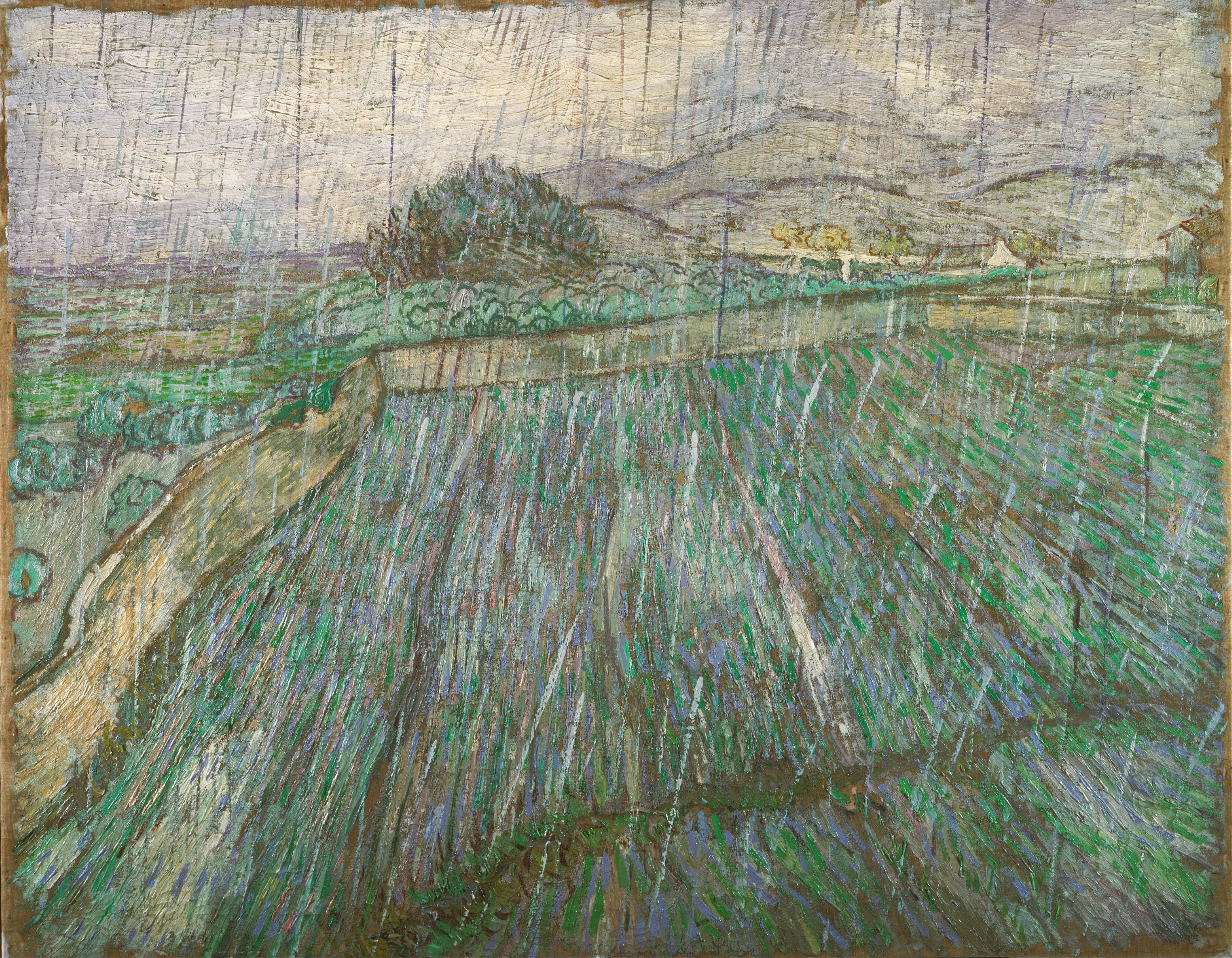 Reproduction du tableau « Champ mouillé sous la pluie - Vincent van Gogh » par Alpha Reproduction en peinture à l’huile