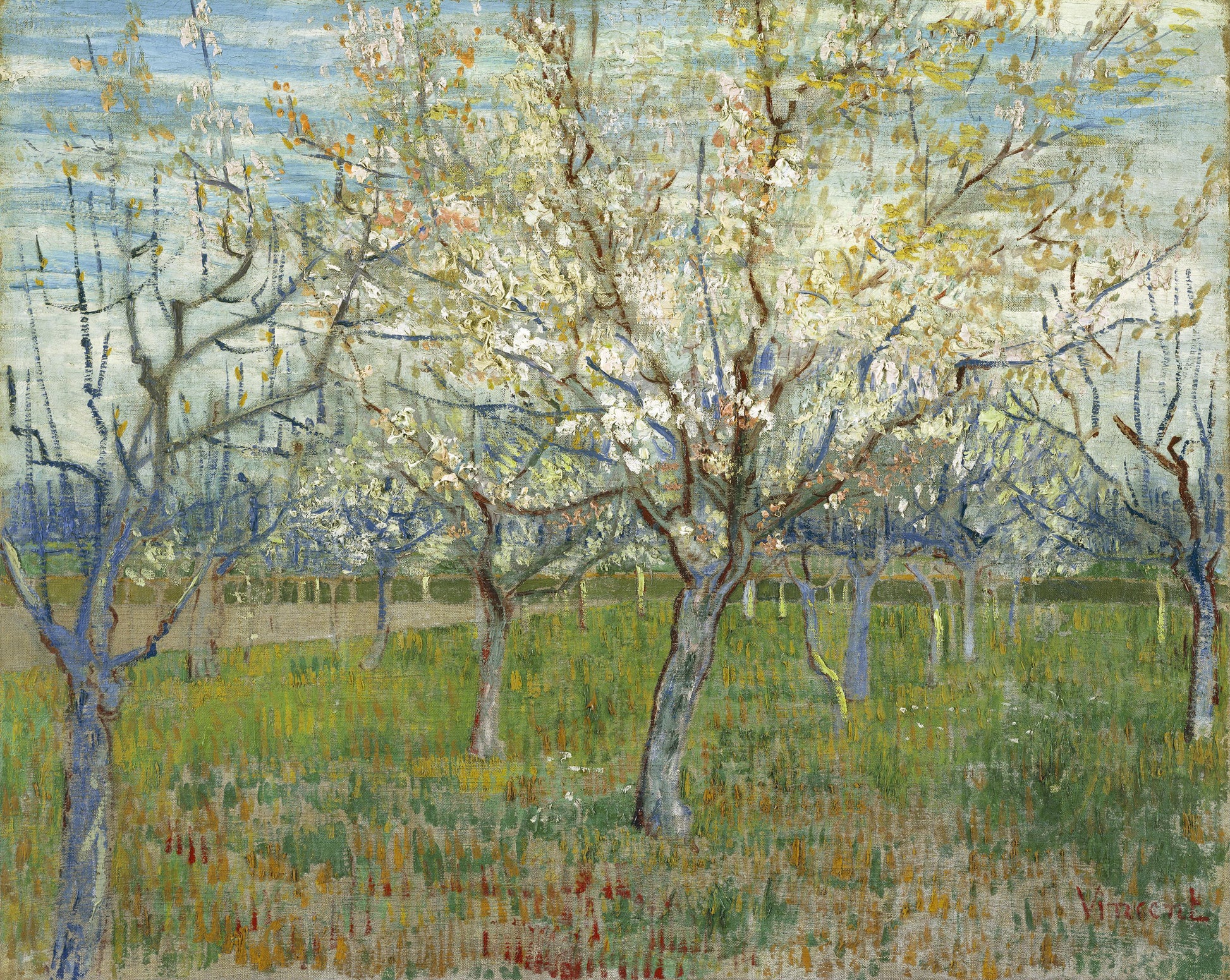 Reproduction du tableau « Le verger rose - Vincent van Gogh » par Alpha Reproduction en peinture à l’huile
