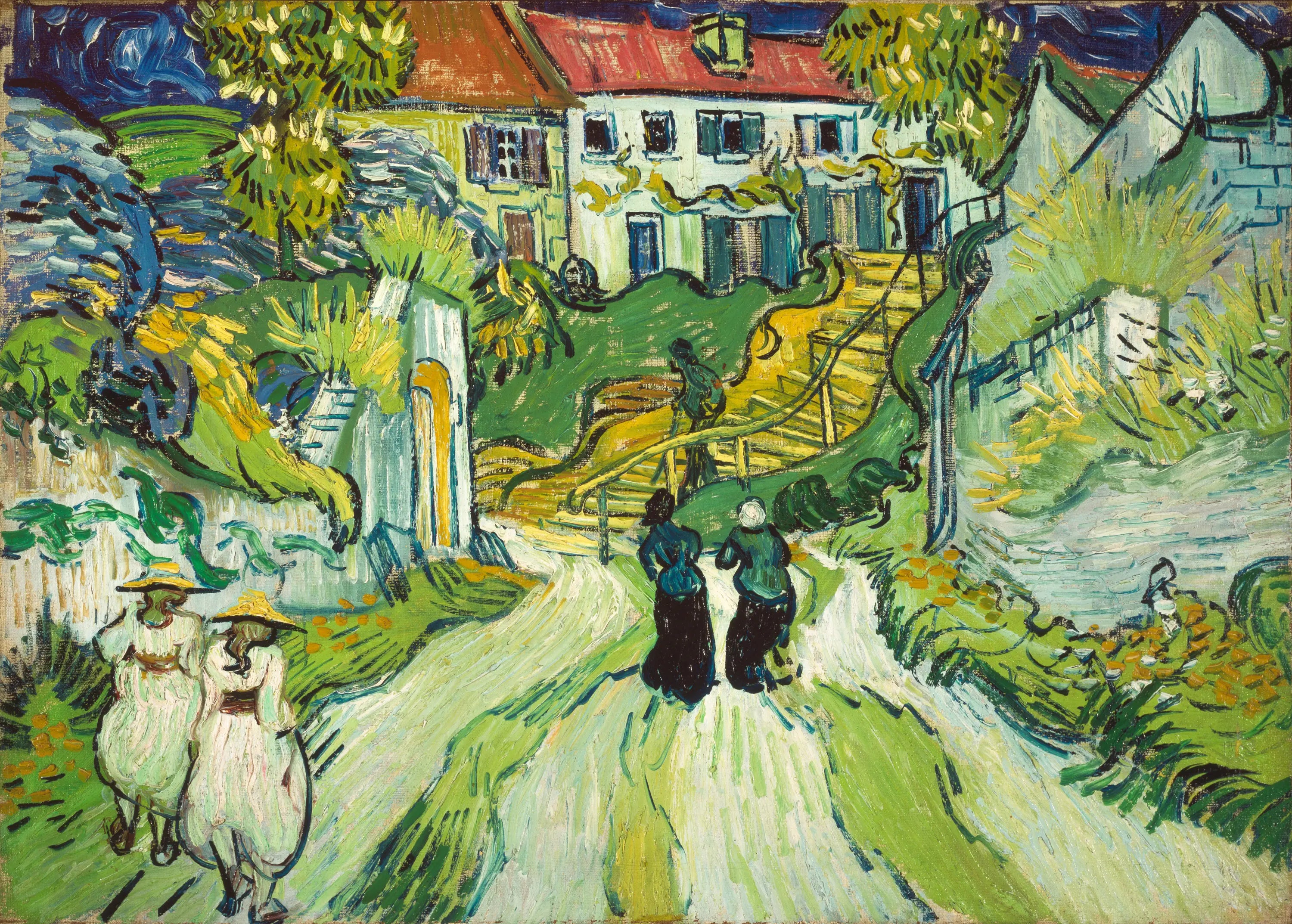 Reproduction du tableau « L'Escalier d'Auvers - Vincent van Gogh » par Alpha Reproduction en peinture à l’huile