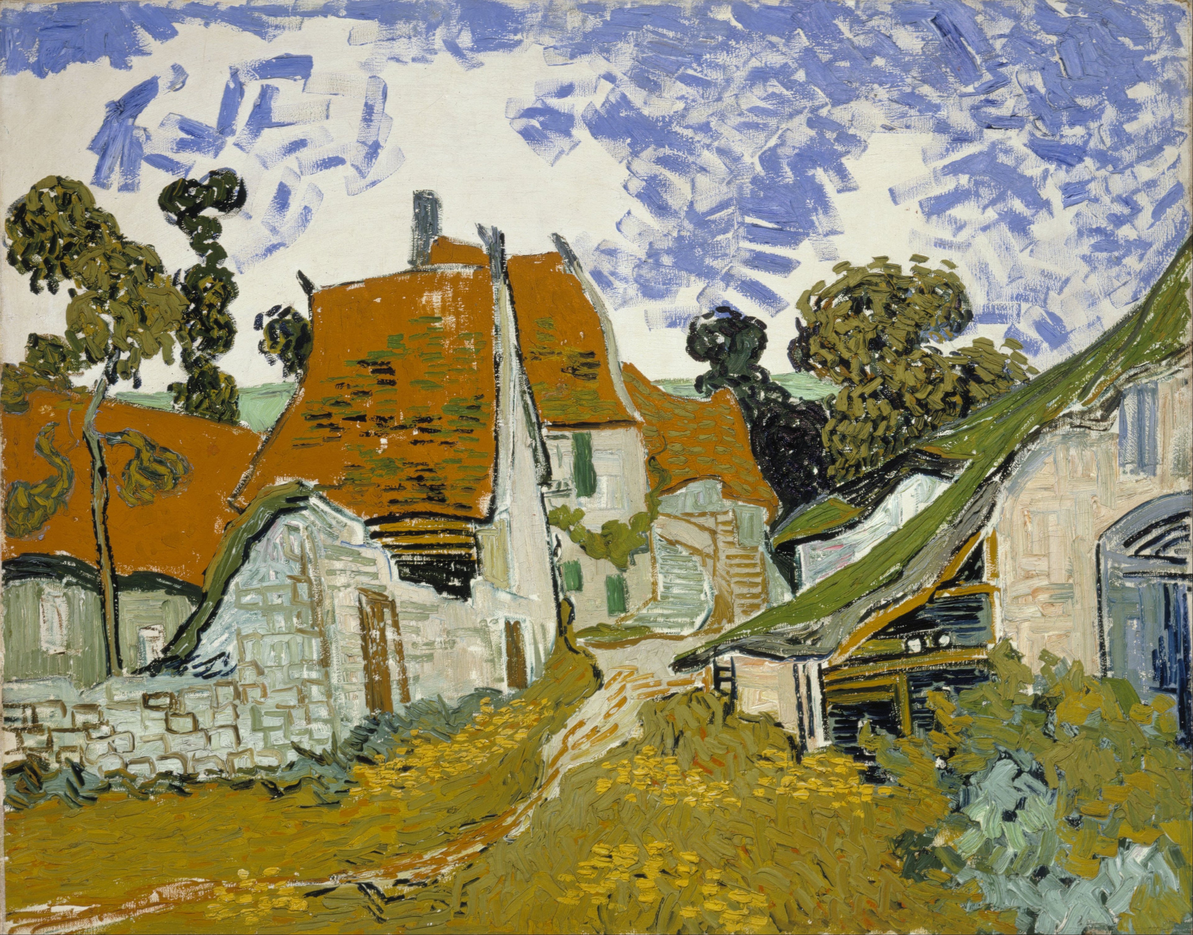 Reproduction du tableau « Rue à Auvers-sur-Oise - Vincent van Gogh » par Alpha Reproduction en peinture à l’huile