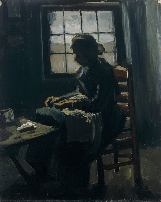Reproduction du tableau « Femme cousant - Vincent van Gogh » par Alpha Reproduction en peinture à l’huile