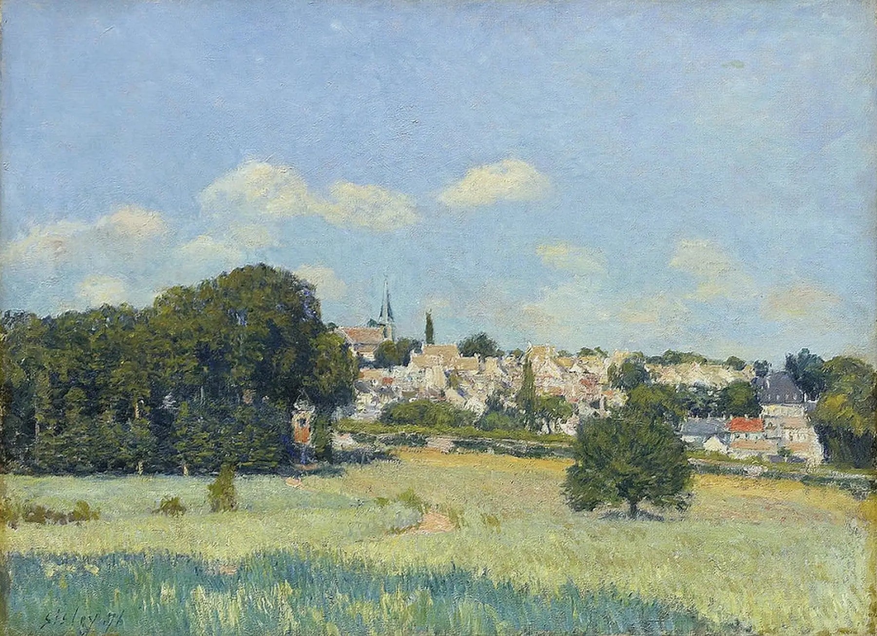 Reproduction du tableau « Vue de Marly-le-Roi sous le soleil - Alfred Sisley » par Alpha Reproduction en peinture à l’huile