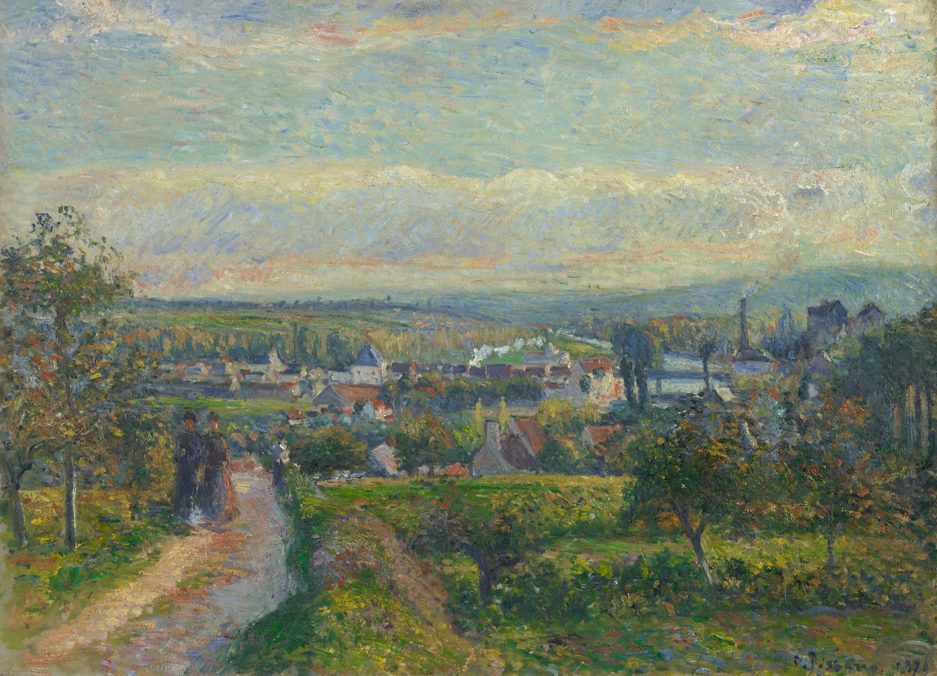 Reproduction du tableau « Vue de Saint-Ouen-l'Aumône - Camille Pissarro » par Alpha Reproduction en peinture à l’huile