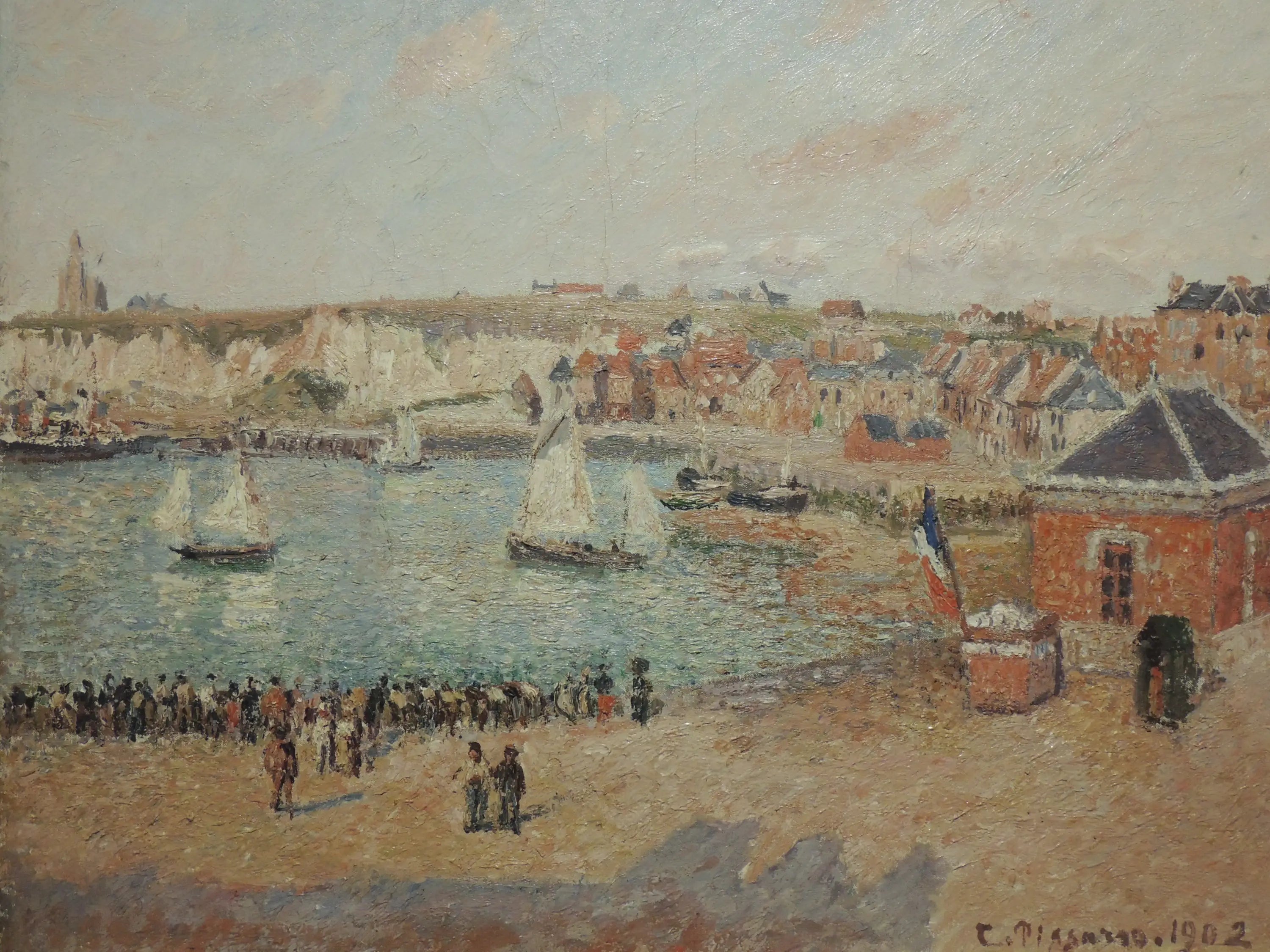 Reproduction du tableau « L’Avant-port de Dieppe, après-midi, soleil - Camille Pissarro » par Alpha Reproduction en peinture à l’huile