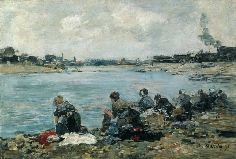 Lavatoi sulla riva della Touques - Eugène Boudin
