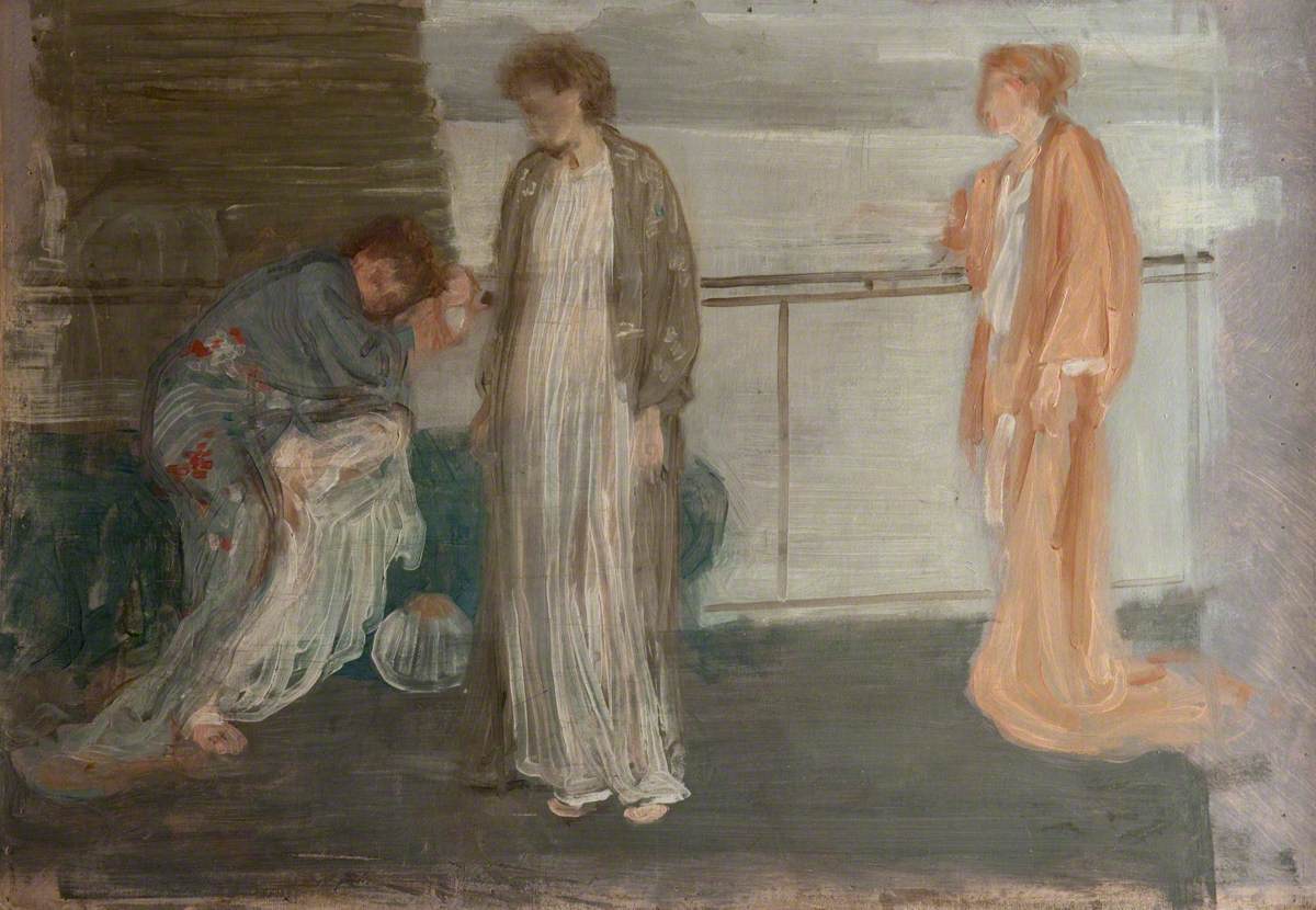 Reproduction du tableau « Étude de figures drapées - James Abbott McNeill Whistler » par Alpha Reproduction en peinture à l’huile
