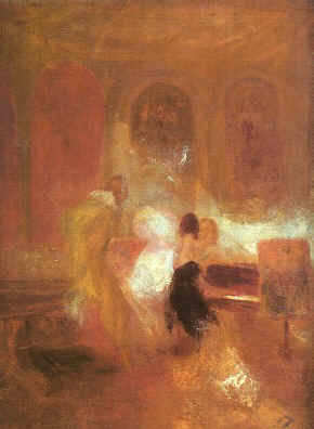Reproduction du tableau « Musique à Petworth - J. M. W. Turner » par Alpha Reproduction en peinture à l’huile