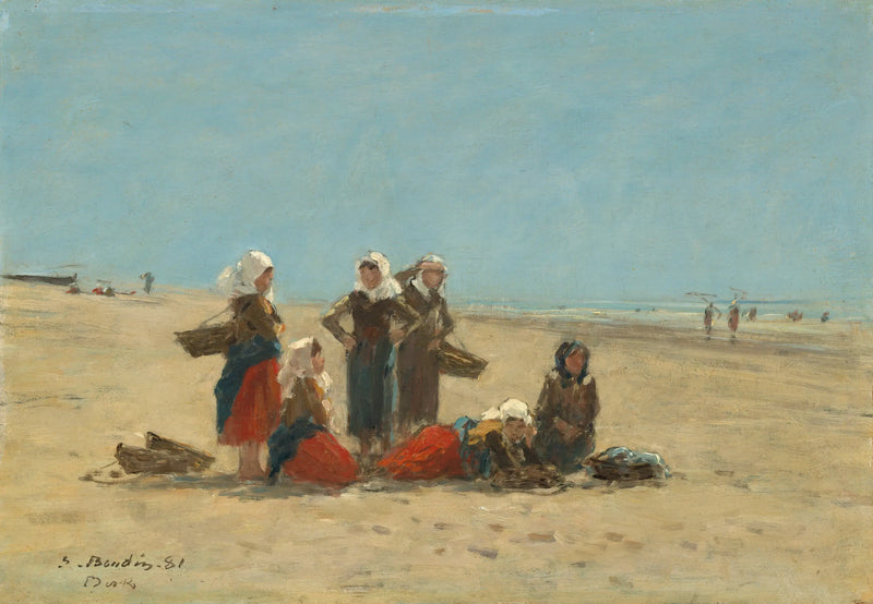 Donne sulla spiaggia di Berck - Eugène Boudin