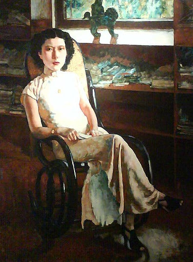 Portrait de Miss Jenny, Xu Beihong, vers 1940, huile sur toile