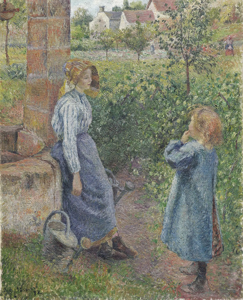 Donna e bambino al pozzo - Camille Pissarro