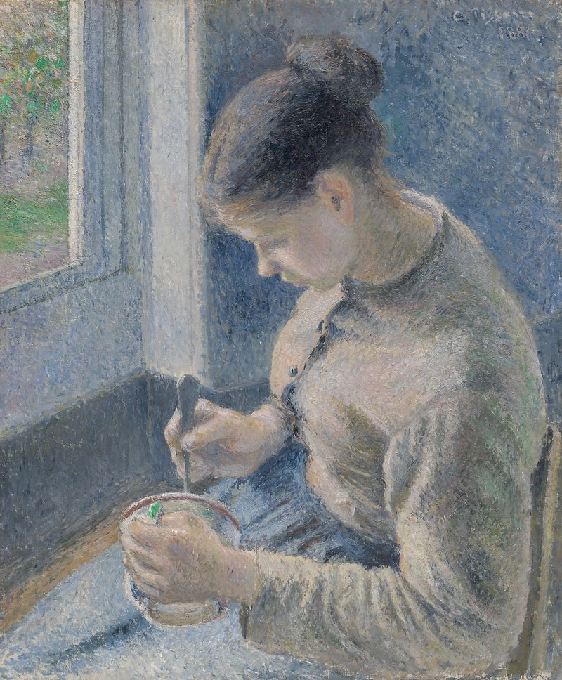 Giovane contadina che prende il caffè - Camille Pissarro