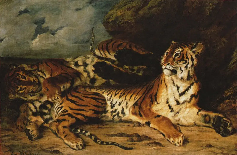 Giovane Tigre che gioca con sua madre - Eugène Delacroix