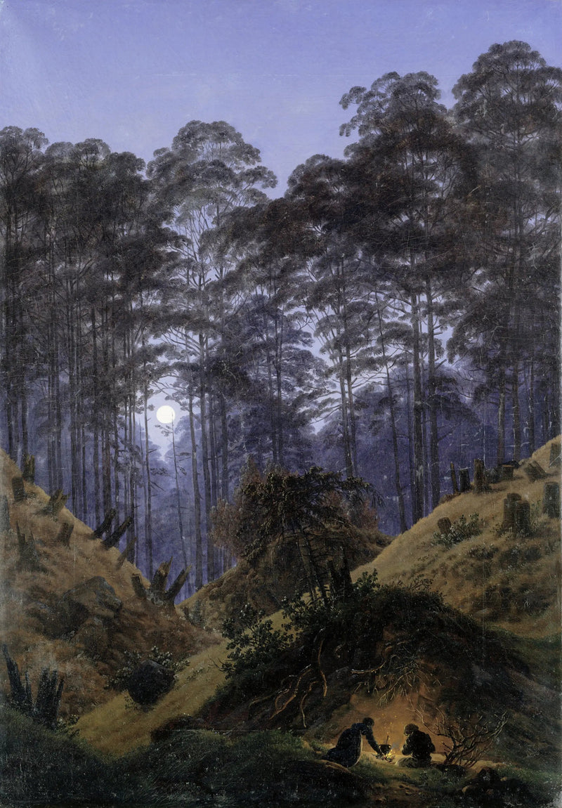 All'interno della foresta al chiaro di luna - Caspar David Friedrich