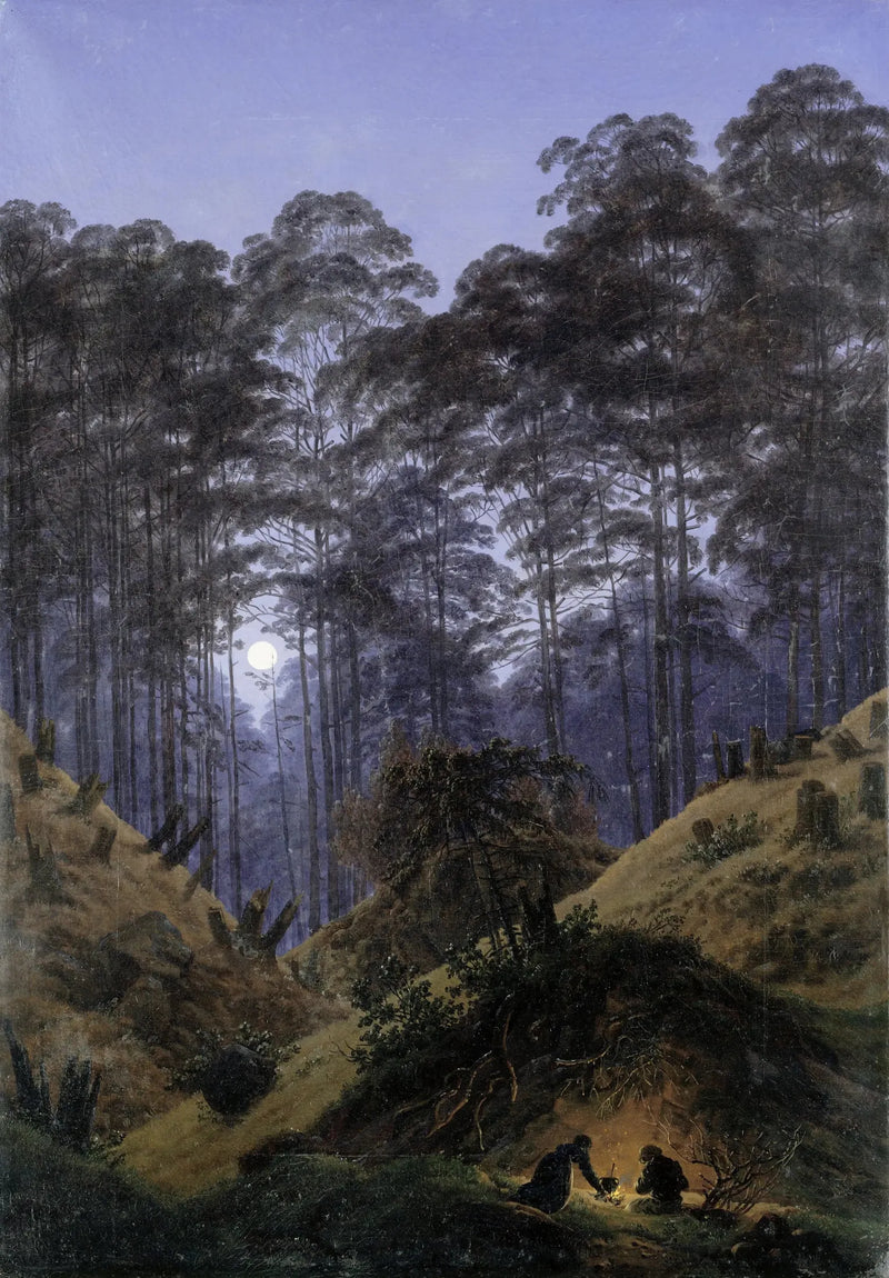 All'interno della foresta al chiaro di luna - Caspar David Friedrich