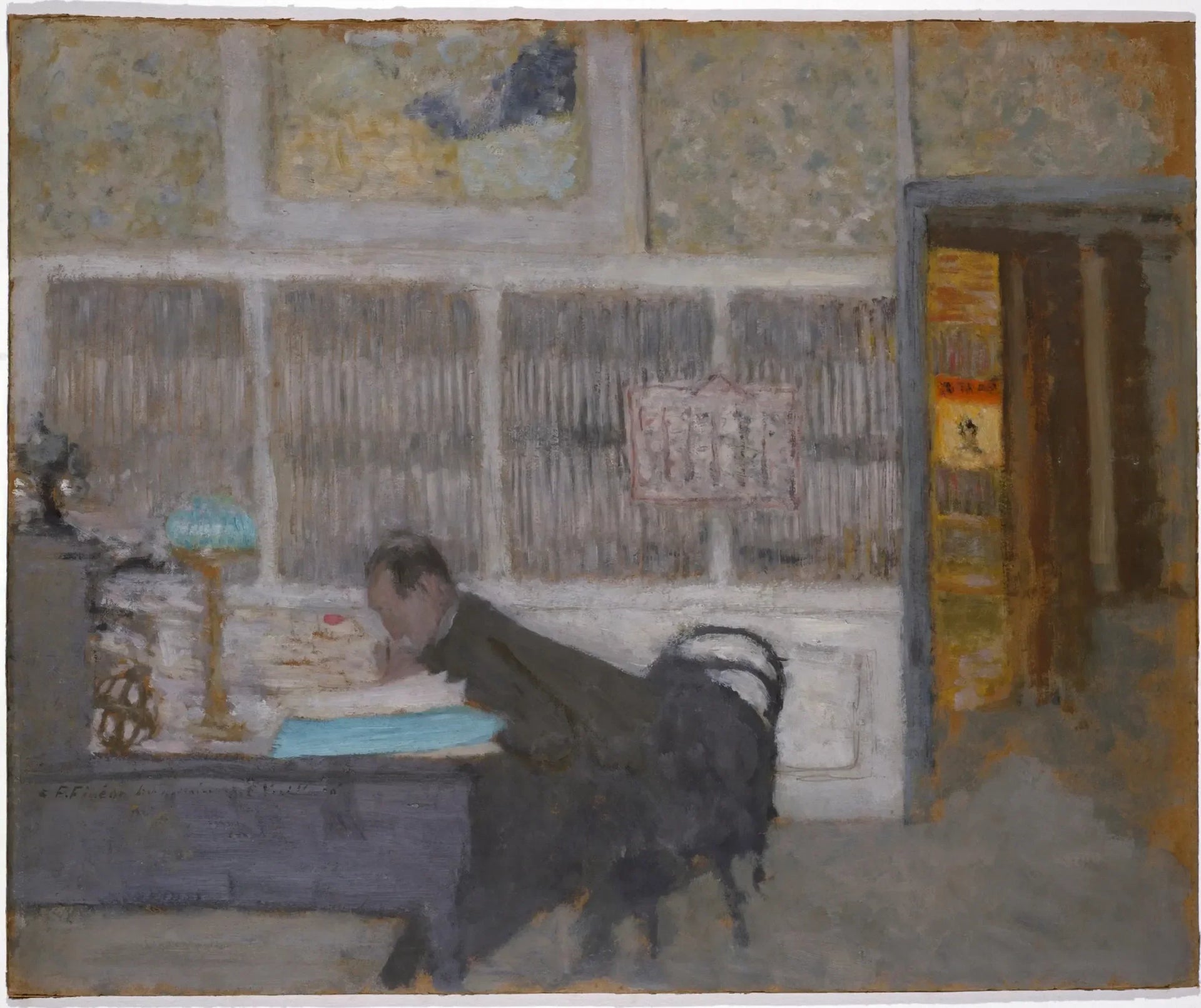 À la revue blanche (Portrait de Félix Fénéon). - Édouard Vuillard image 1 copie de tableau peinte à la main