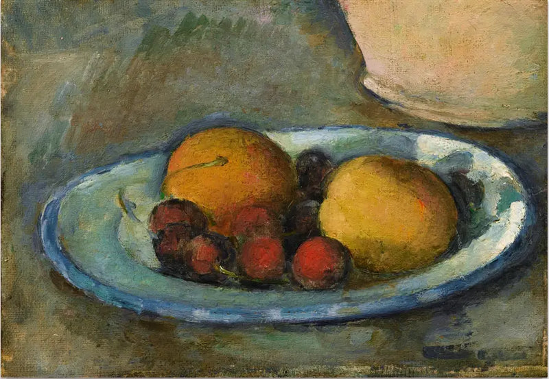 Albicocche e ciliegie su un piatto - Paul Cézanne