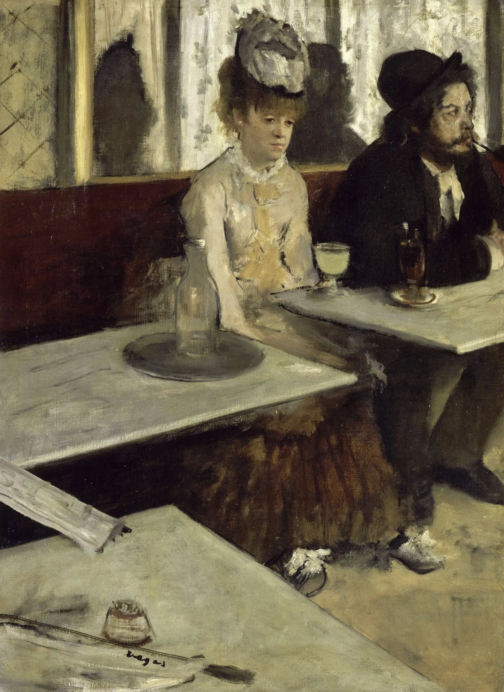 Dans un café dit L’Absinthe 1875–1876 par Edgar Degas au Musée d’Orsay – reproduction peinture à l’huile sur toile