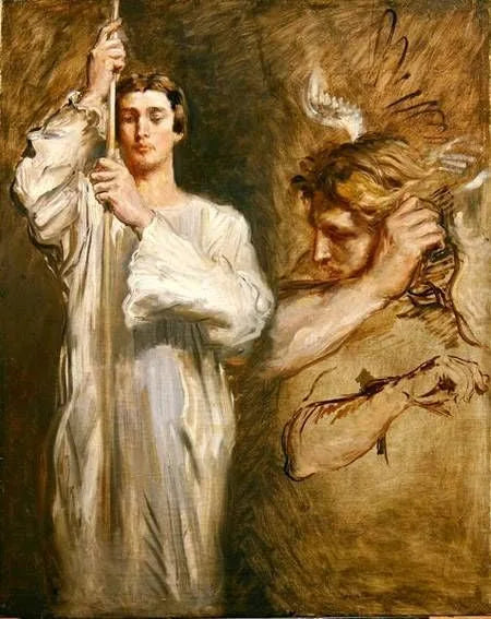 Acolyte porteur de croix e figura di angelo - Théodore Chassériau