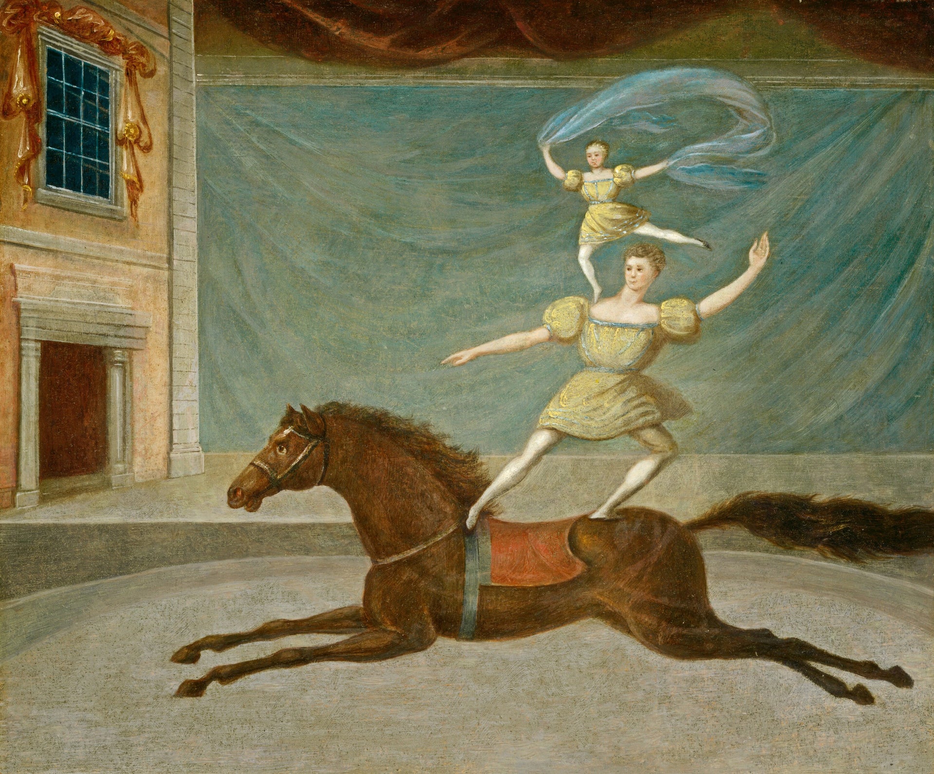 Les acrobates montés - American 19th Century