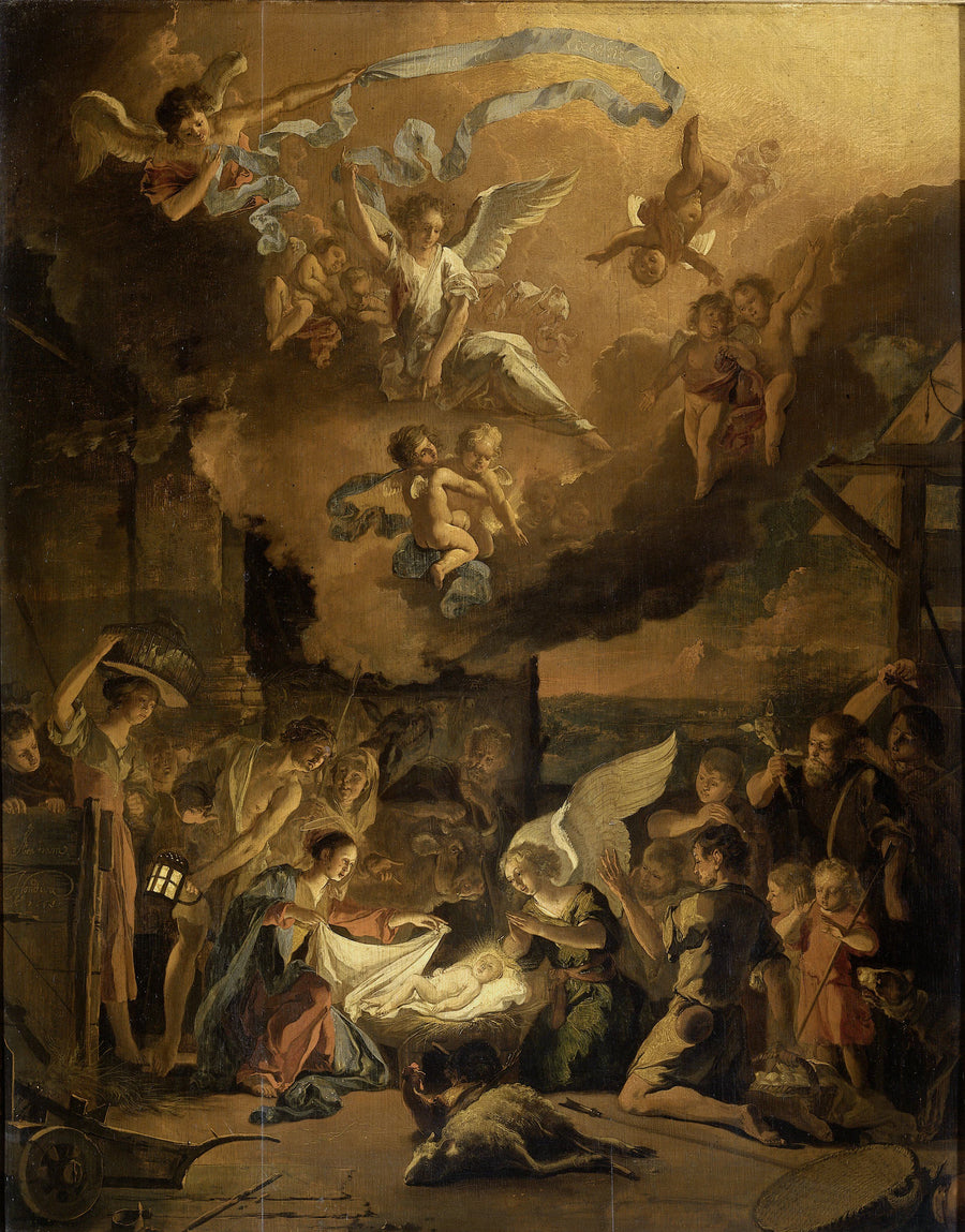 L'Adoration des bergers - Abraham Hondius