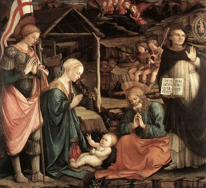 Adorazione del Bambino con san Vincenzo Ferreri e san Giorgio - Fra Filippo Lippi