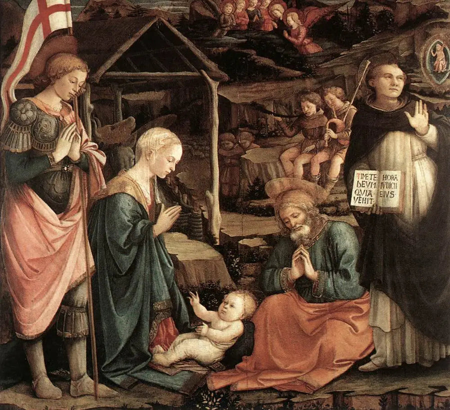 Adorazione del Bambino con san Vincenzo Ferreri e san Giorgio - Fra Filippo Lippi