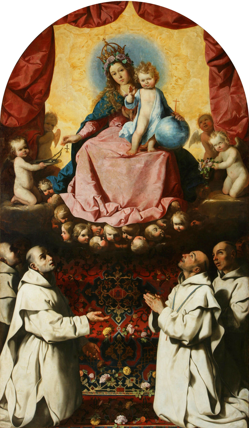 Adorazione della Vergine del rosario da parte dei Cartusi. - Francisco de Zurbarán