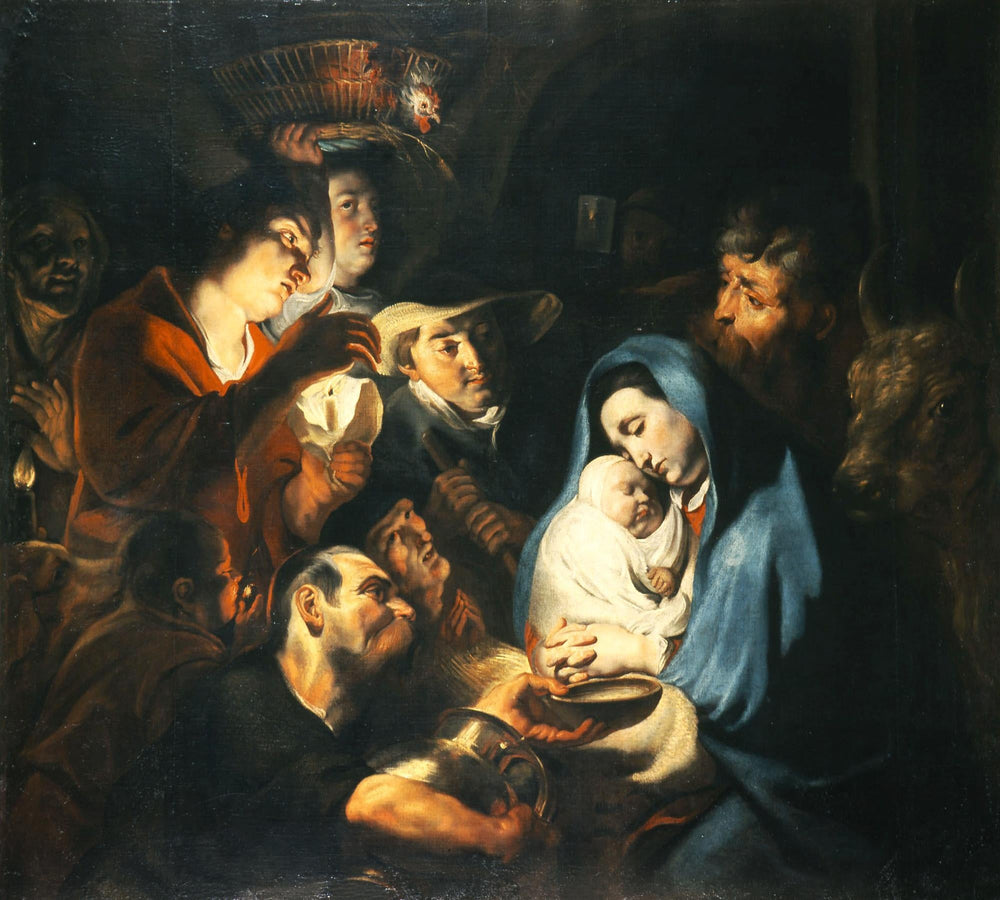 Adoration des bergers - Jacob Jordaens image 1 reproduction de peinture à l’huile