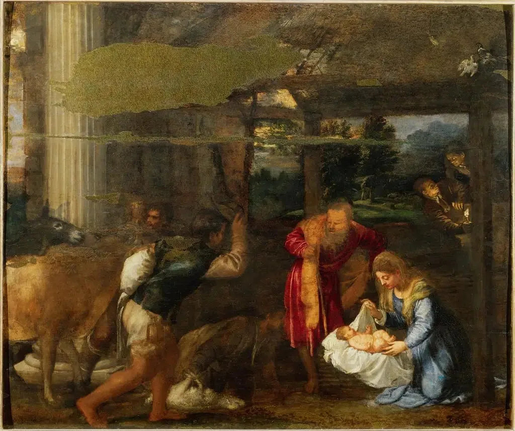 Adoration des bergers - Titian image 1 copie de tableau peinte à la main