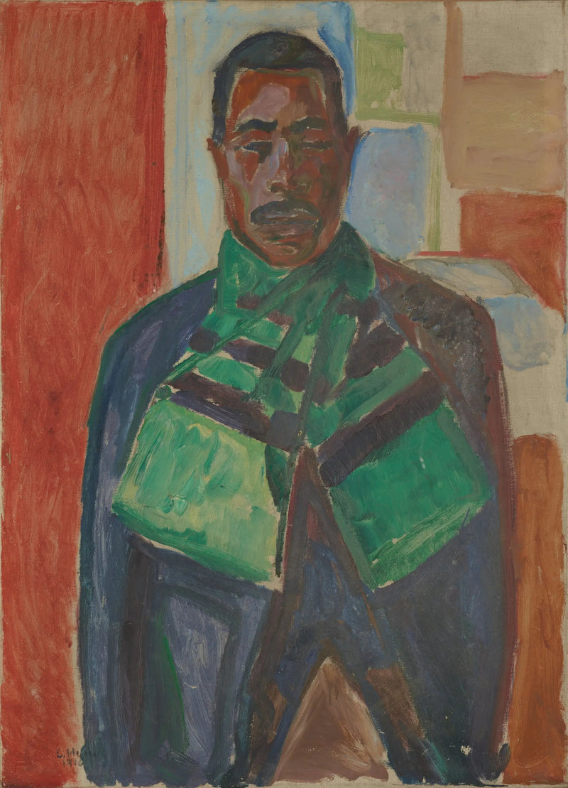 Africano con sciarpa verde - Edvard Munch