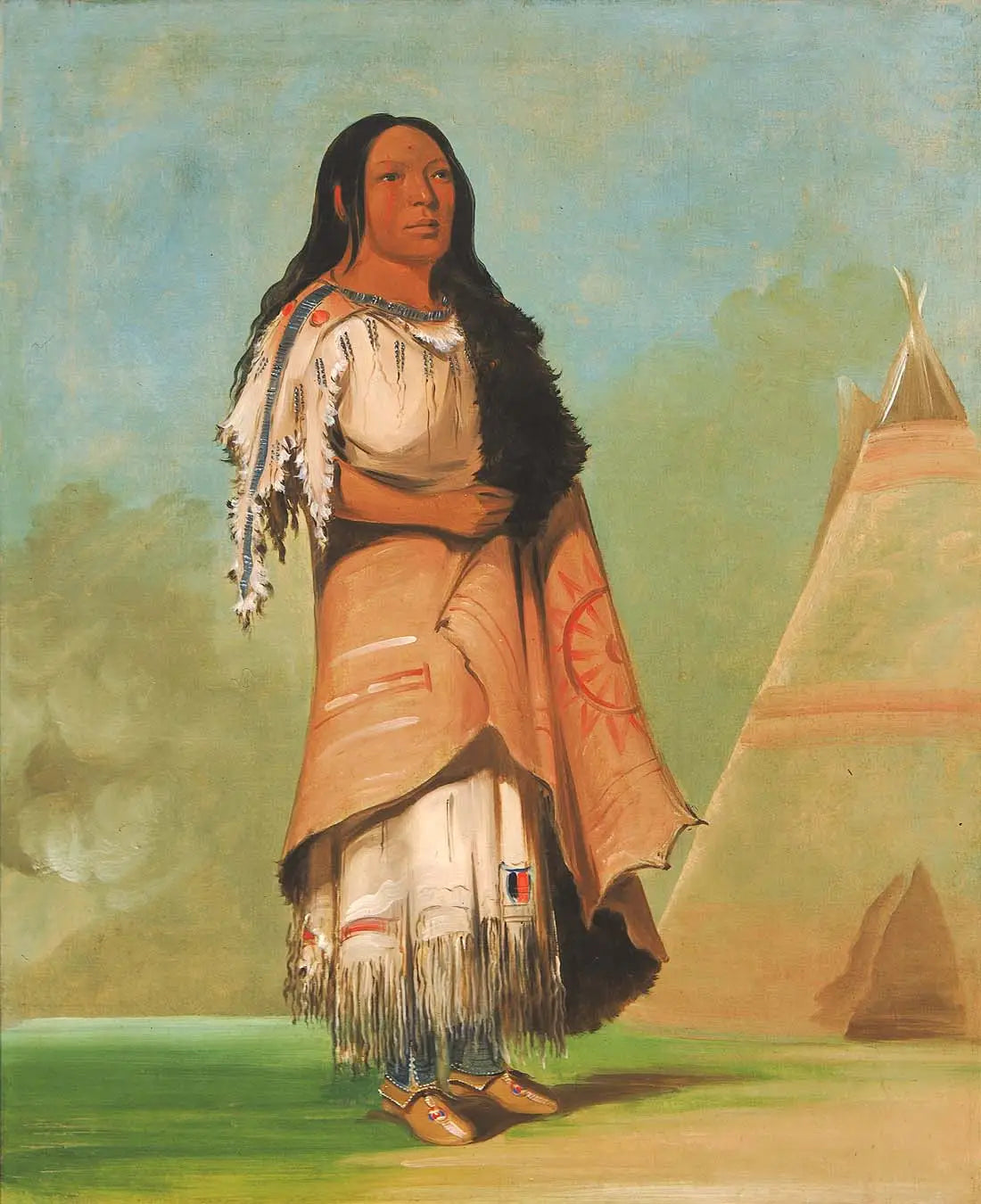 Ah’-kay-ee-pix-en la femme qui frappe beaucoup - George Catlin - Alpha Reproduction