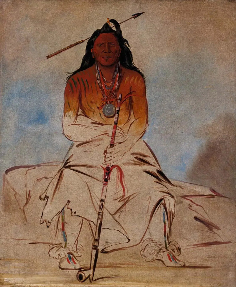 Ah-sháw-wah-róuks-te, cavallo di medicina, un grande guerriero Pawnee - George Catlin