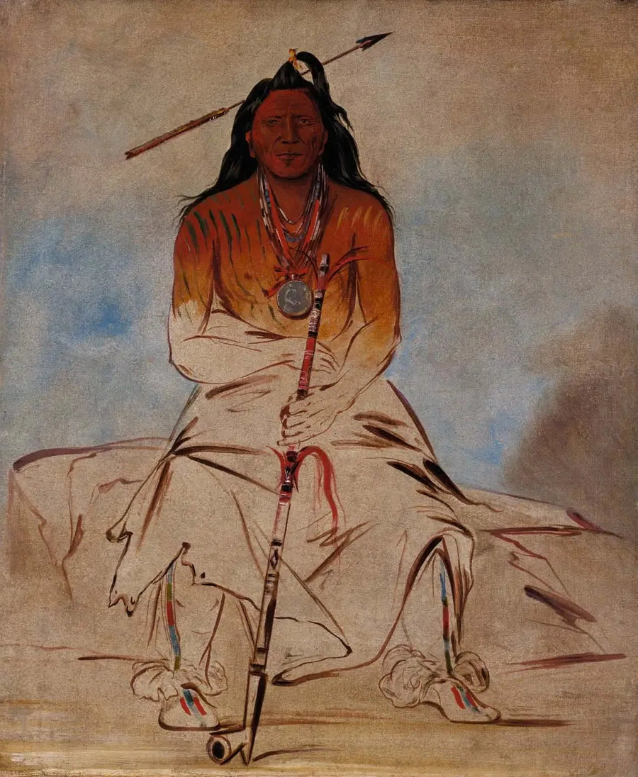 Ah-sháw-wah-róuks-te, cavallo di medicina, un grande guerriero Pawnee - George Catlin