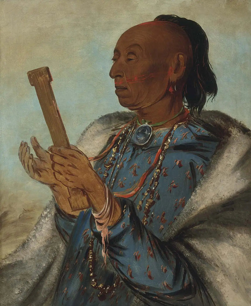 Ah-tón-we-tuck, il tacchino, ripetendo la sua preghiera - George Catlin
