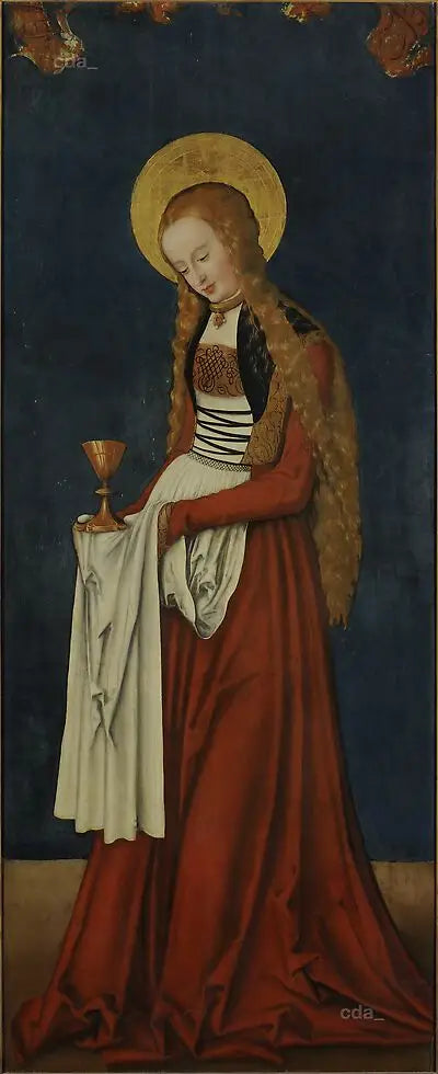 Ali delle predella del coro occidentale della cattedrale di Naumbourg [aile droite] : Santa Barbara [esterno] - Lucas Cranach il Vecchio