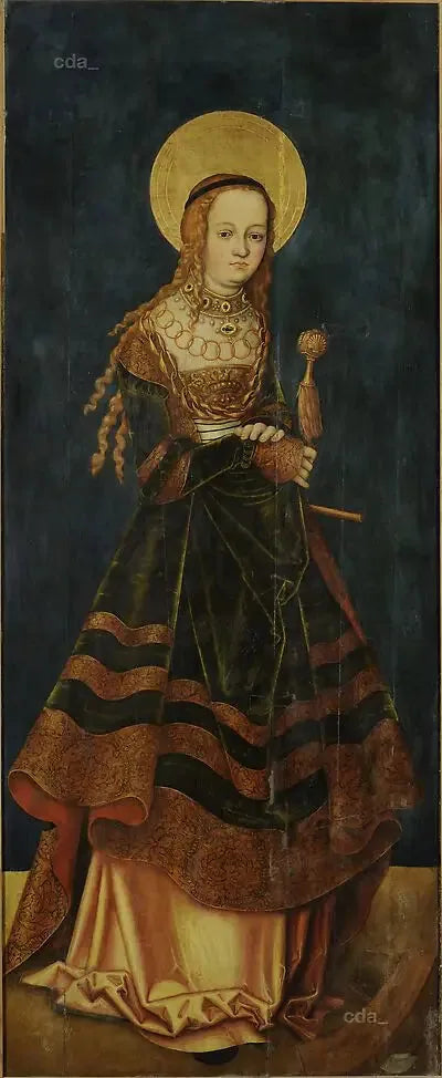 Ali delle predella del coro occidentale della cattedrale di Naumburg [ala sinistra] : Santa Caterina [esterno] - Lucas Cranach il Vecchio