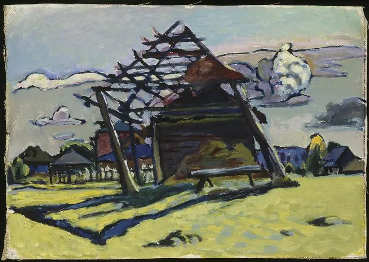 Akhtyrka, struttura per un mucchio di fieno e fattoria - Vassily Kandinsky