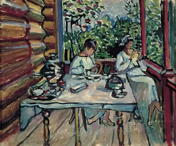 Akhtyrka, Nina e Tatiana nella veranda - Vassily Kandinsky